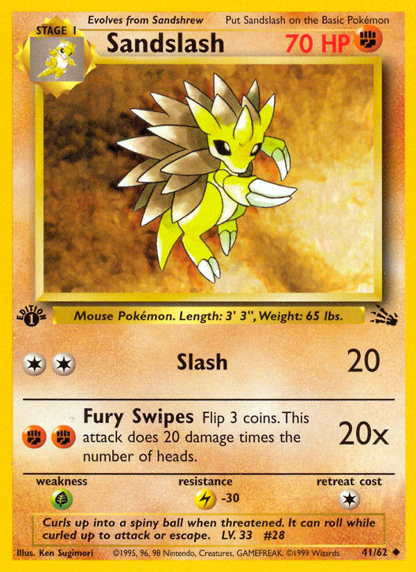 Fossil set Sandslash #41/62 first edition