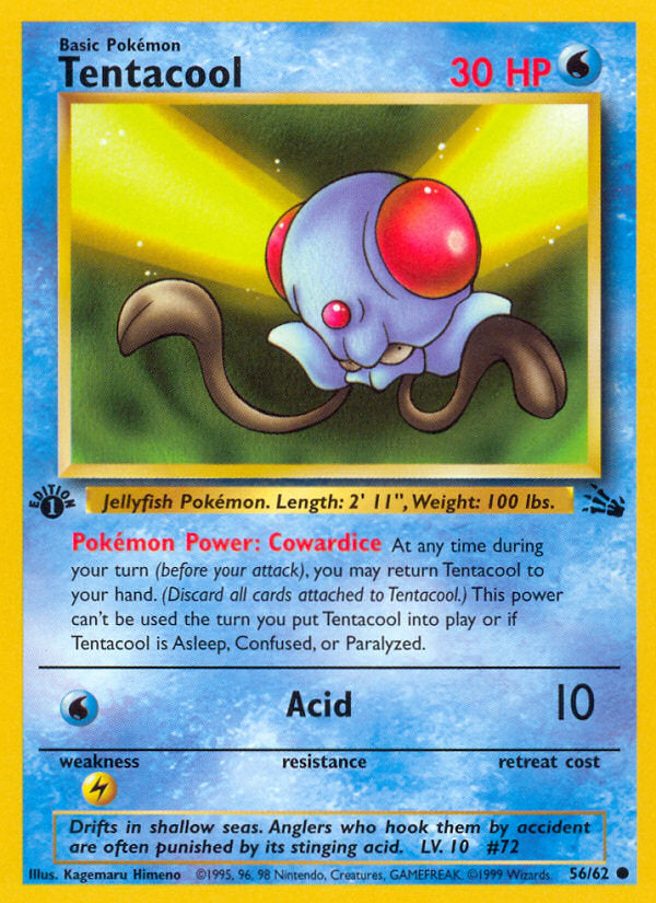 Fossil set Tentacool #56/62 first edition