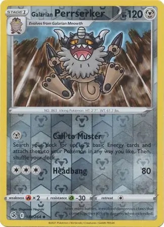 Fusion Strike Galarian Perrserker #181/264 reverse holo