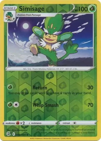 Fusion Strike Simisage #8/264 reverse holo
