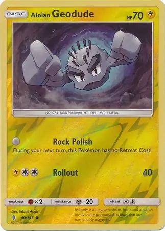 Guardians Rising Alolan Geodude #40/145 reverse holo