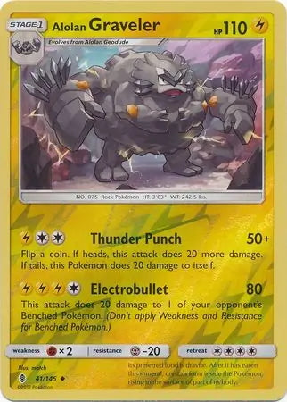 Guardians Rising Alolan Graveler #41/145 reverse holo