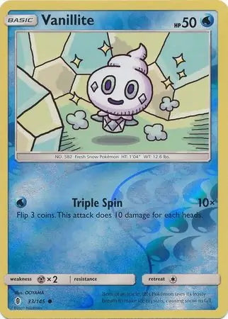 Guardians Rising Vanillite #33/145 reverse holo