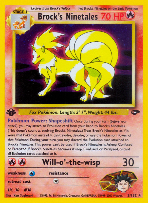 Gym Challenge Holo Brock's Ninetales #3/132 first edition