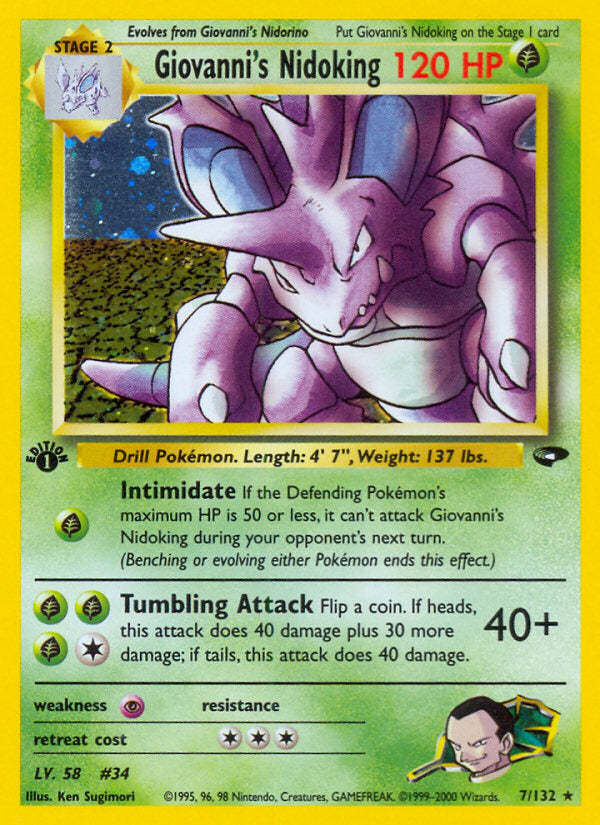 Gym Challenge Holo Giovanni's Nidoking #7/132 first edition