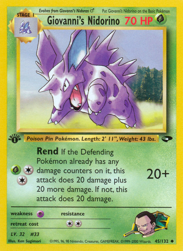 Gym Challenge Giovanni's Nidorino #45/132 first edition