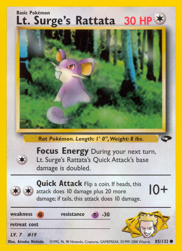 Gym Challenge Lt. Surge's Rattata #85/132 unlimited