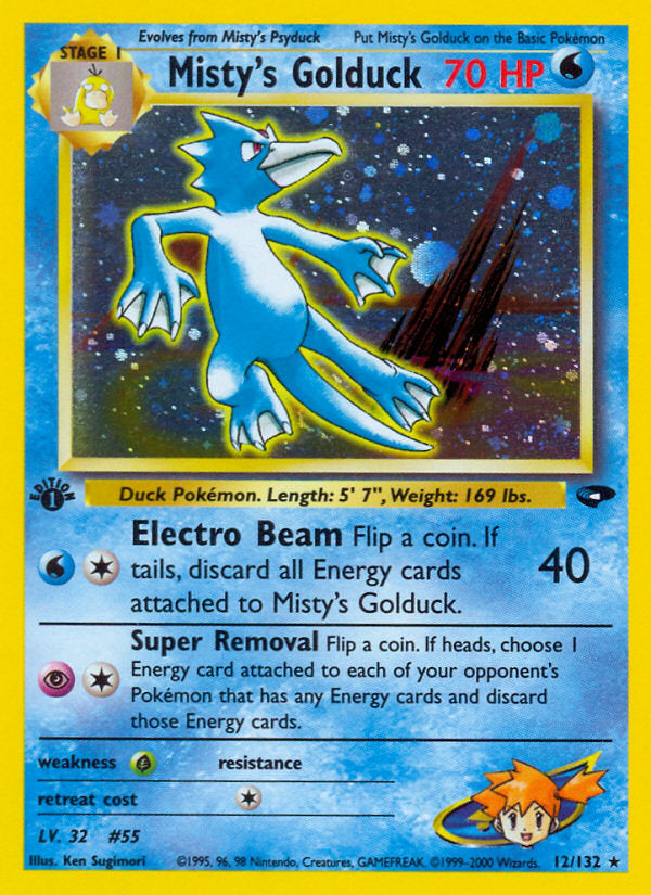 Gym Challenge Holo Misty's Golduck #12/132 first edition