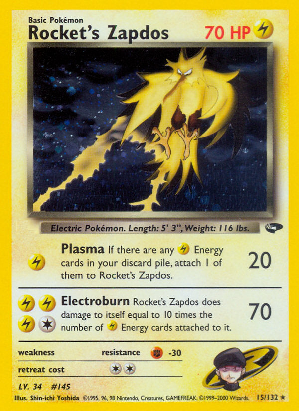 Gym Challenge Holo Rocket's Zapdos #15/132 unlimited