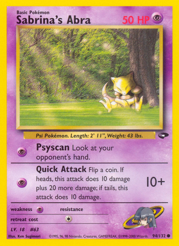 Gym Challenge Sabrina's Abra #94/132 unlimited