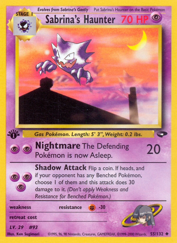 Gym Challenge Sabrina's Haunter #55/132 first edition