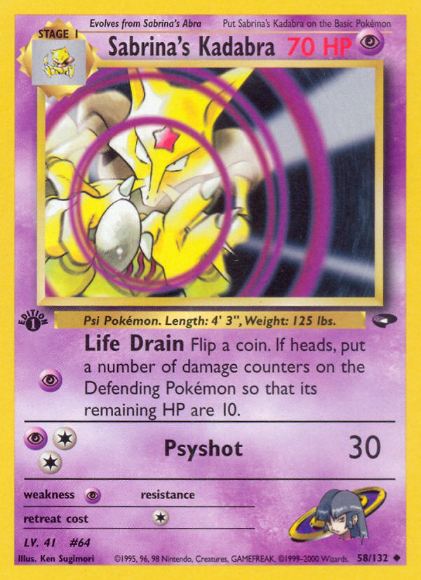 Gym Challenge Sabrina's Kadabra #58/132 first edition