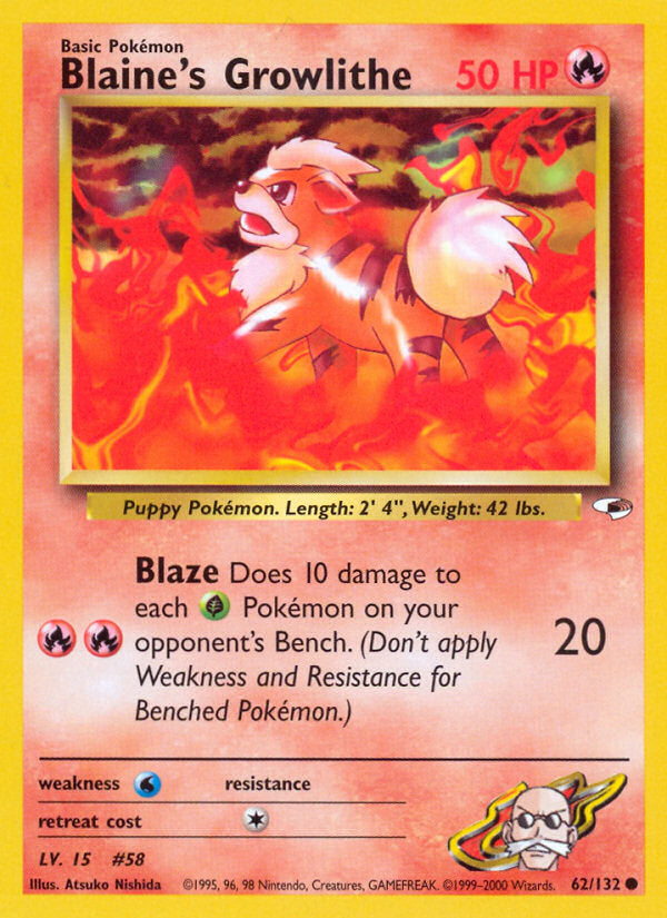 Gym Heroes Blaine's Growlithe #62/132 unlimited