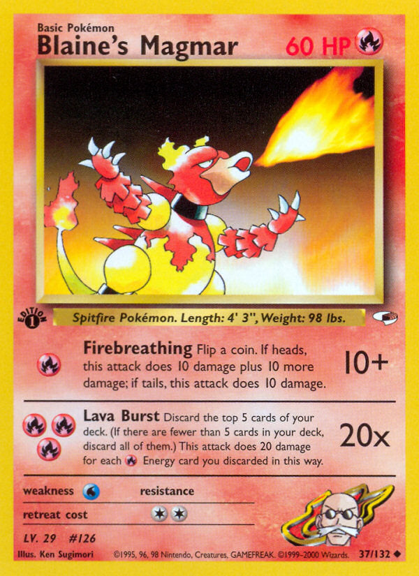 Gym Heroes Blaine's Magmar #37/132 first edition