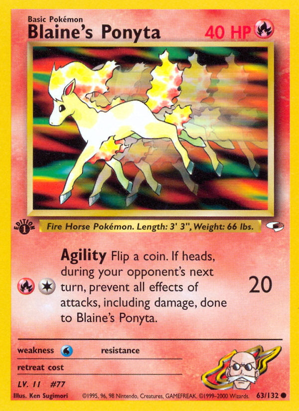 Gym Heroes Blaine's Ponyta #63/132 first edition