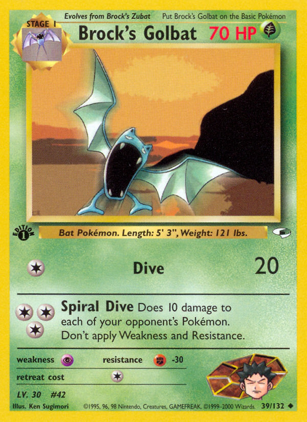 Gym Heroes Brock's Golbat #39/132 first edition