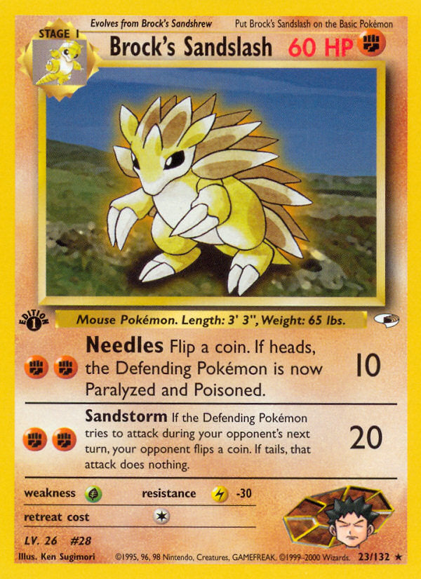 Gym Heroes Brock's Sandslash #23/132 first edition