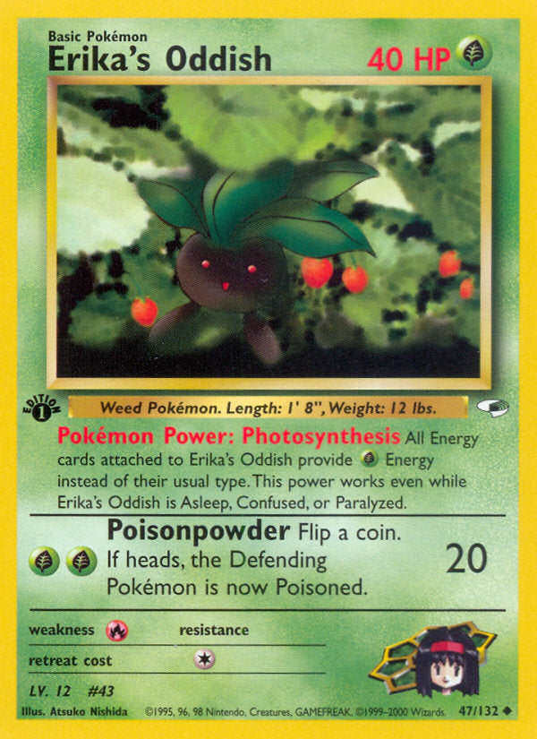 Gym Heroes Erika's Oddish #47/132 first edition
