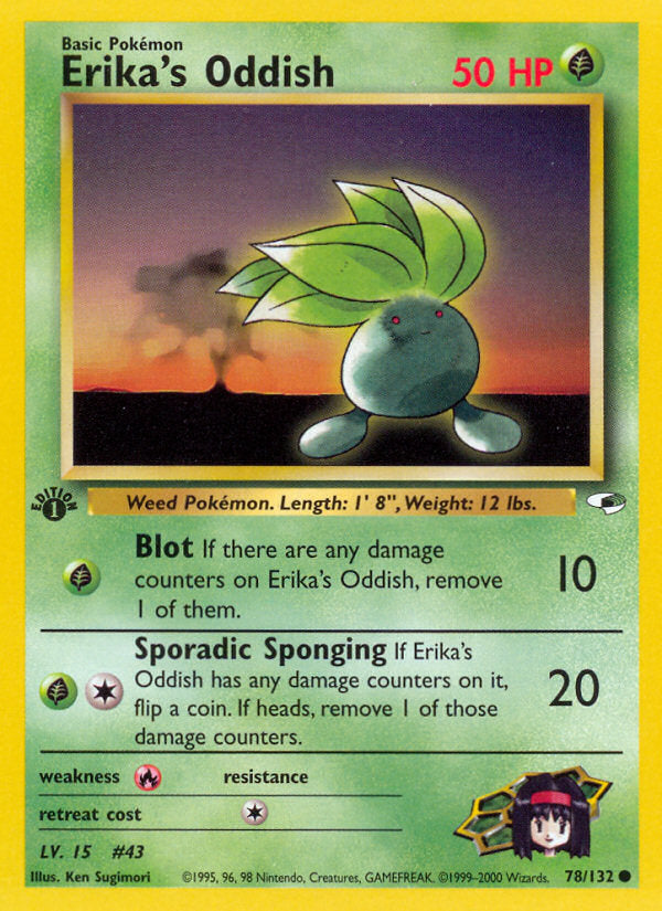 Gym Heroes Erika's Oddish #78/132 first edition