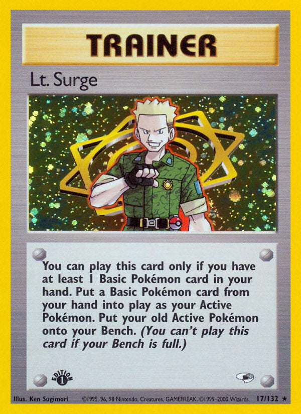 Gym Heroes Holo Lt. Surge #17/132 first edition