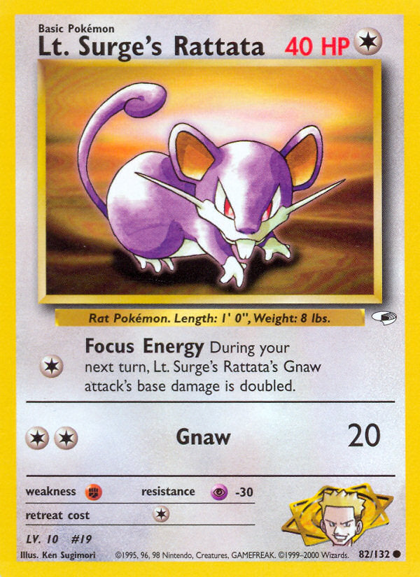 Gym Heroes Lt. Surge's Rattata #82/132 unlimited