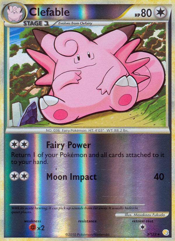 HeartGold SoulSilver Clefable #3/123 reverse holo