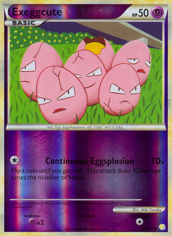 HeartGold SoulSilver Exeggcute #63/123 reverse holo