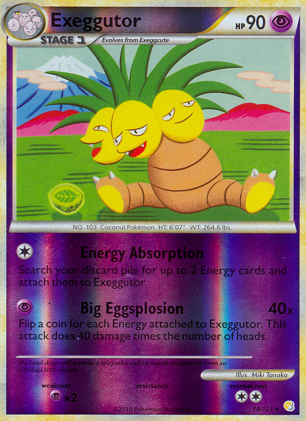 HeartGold SoulSilver Exeggutor #18/123 reverse holo