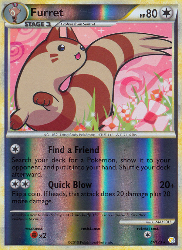 HeartGold SoulSilver Furret #21/123 reverse holo