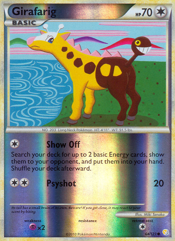 HeartGold SoulSilver Girafarig #64/123 reverse holo