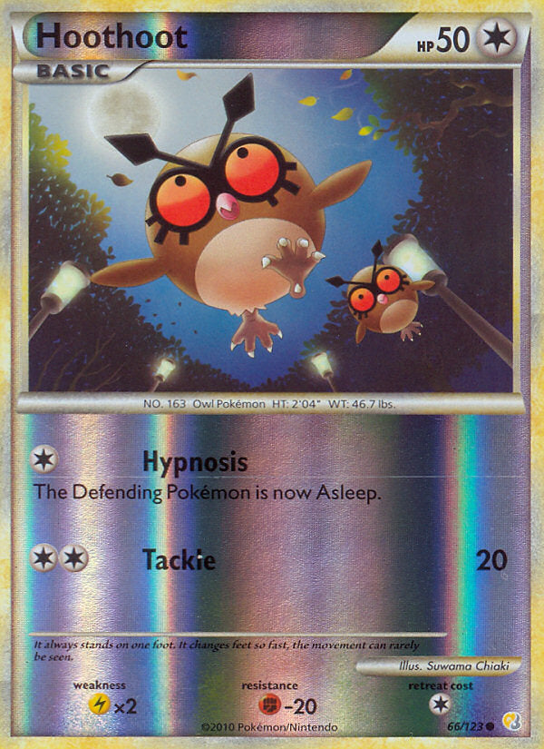 HeartGold SoulSilver Hoothoot #66/123 reverse holo