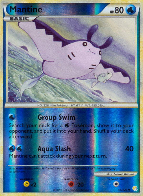 HeartGold SoulSilver Mantine #45/123 reverse holo