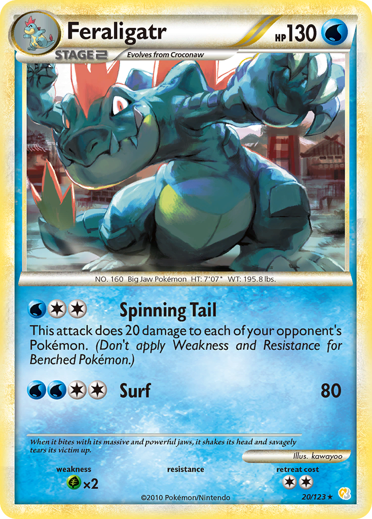 HeartGold SoulSilver Non - Holo Feraligatr #20/123