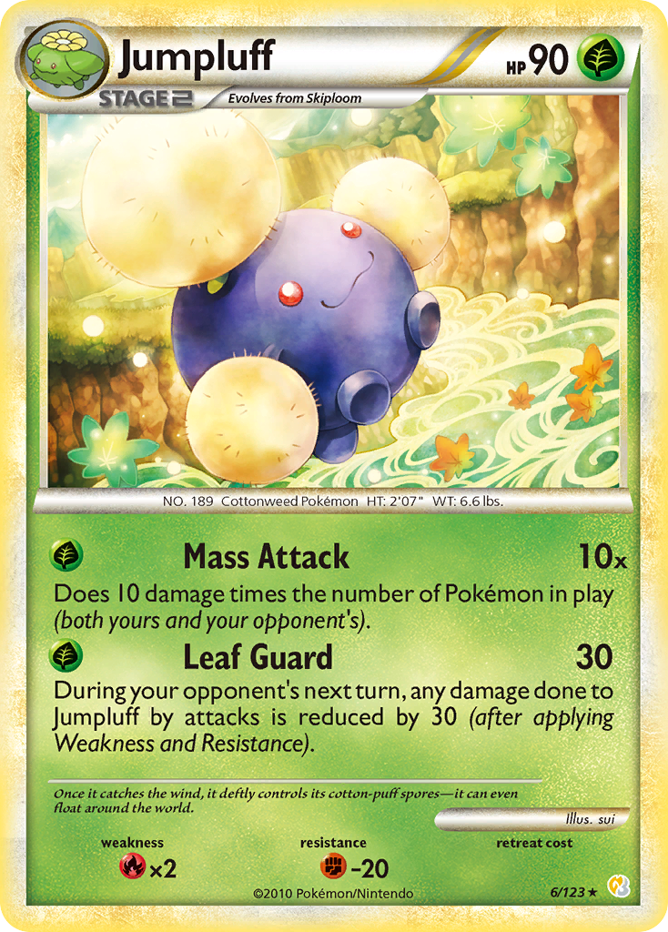 HeartGold SoulSilver Non - Holo Jumpluff #6/123