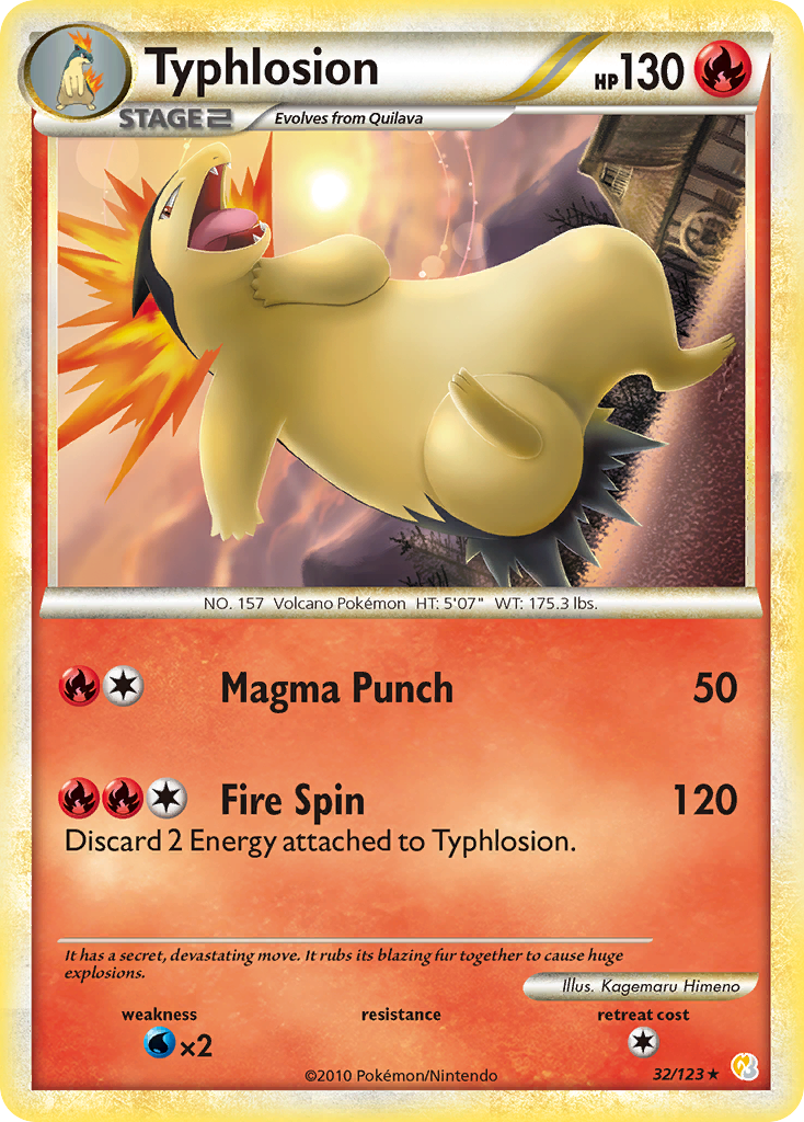 HeartGold SoulSilver Non - Holo Typhlosion #32/123