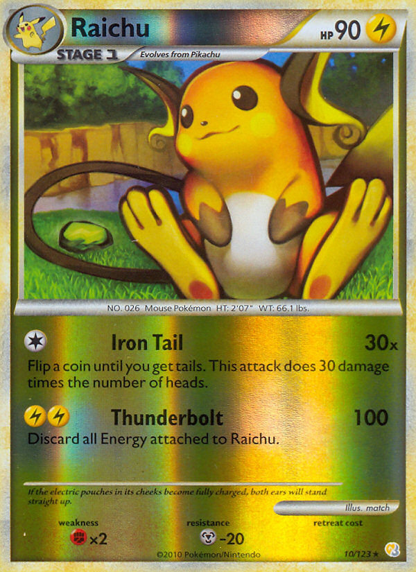 HeartGold SoulSilver Raichu #10/123 reverse holo