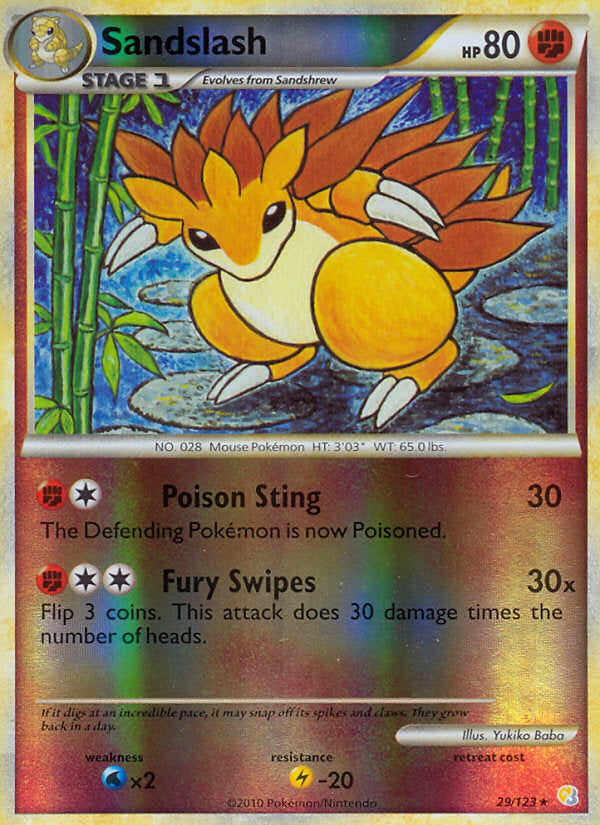 HeartGold SoulSilver Sandslash #29/123 reverse holo