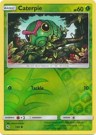 Hidden Fates Caterpie #1/68 reverse holo