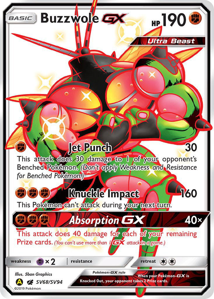 Hidden Fates Shiny Vault Buzzwole GX SV68/SV94
