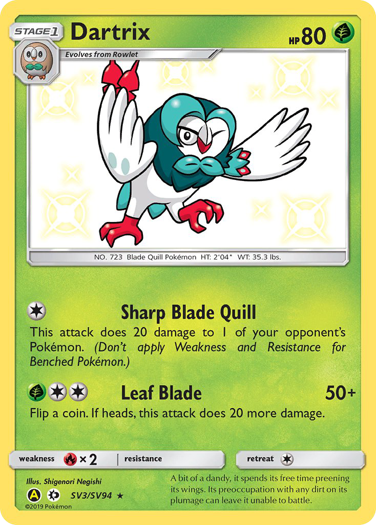 Hidden Fates Shiny Vault Dartrix SV3/SV94