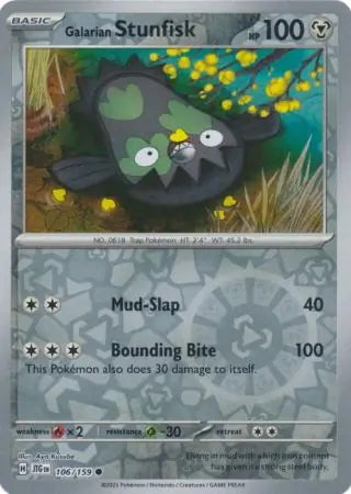 Journey Together Galarian Stunfisk #106/159 reverse holo