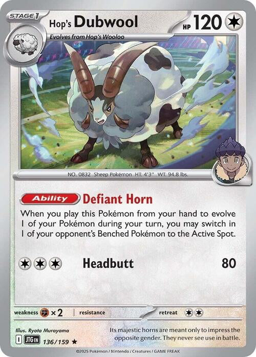 Journey Together Holo Hop's Dubwool #136/159