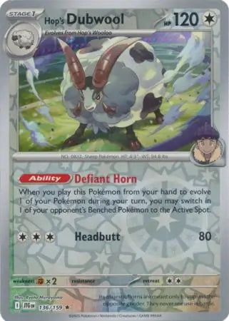 Journey Together Hop's Dubwool #136/159 reverse holo