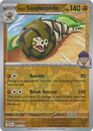 Journey Together Hop's Sandaconda #87/159 reverse holo