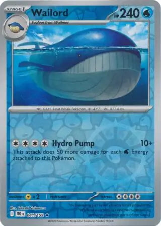 Journey Together Wailord #41/159 reverse holo