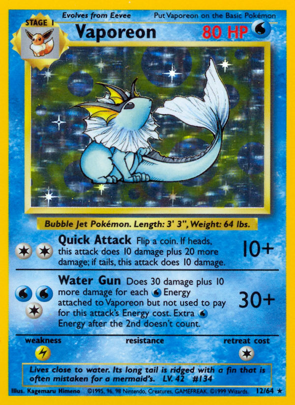 Jungle set Holo Vaporeon #12/64 symbol error