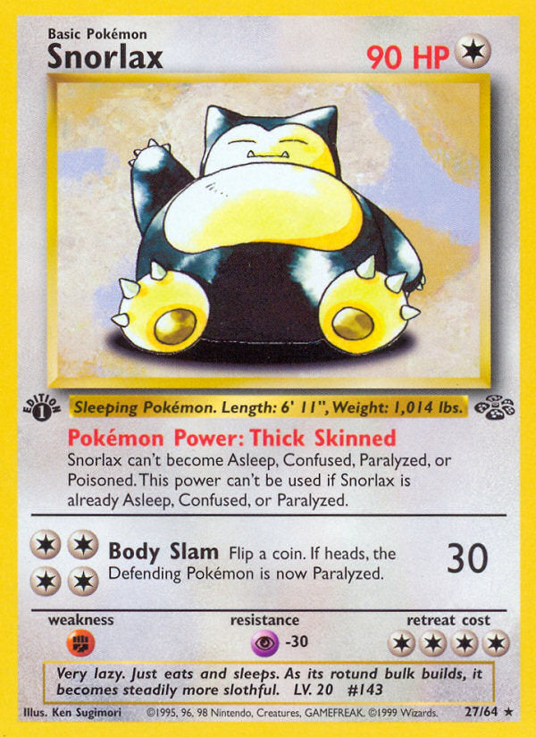 Jungle set Non Holo Snorlax #27/64 first edition