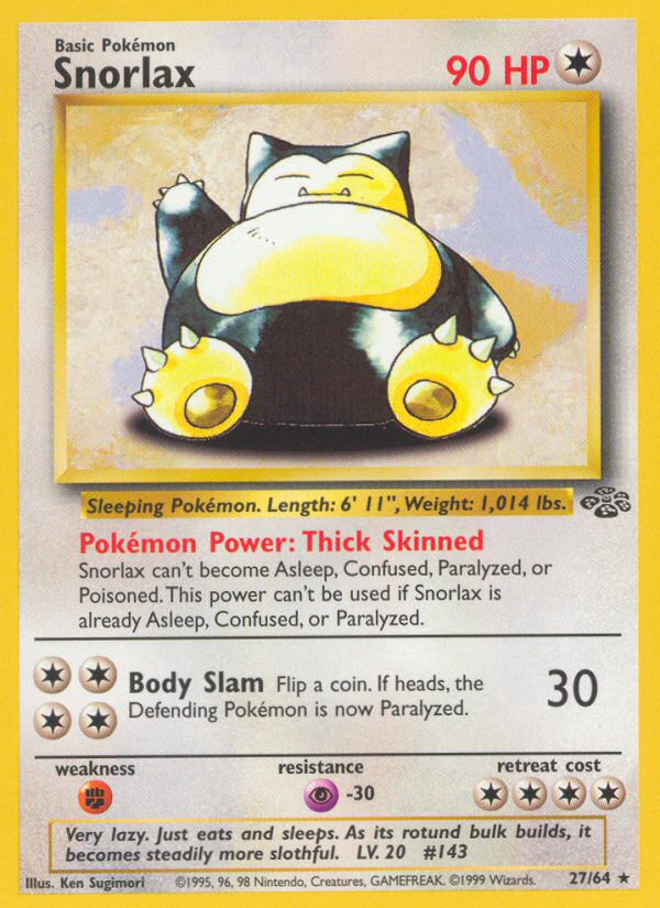 Jungle set Non Holo Snorlax #27/64 unlimited