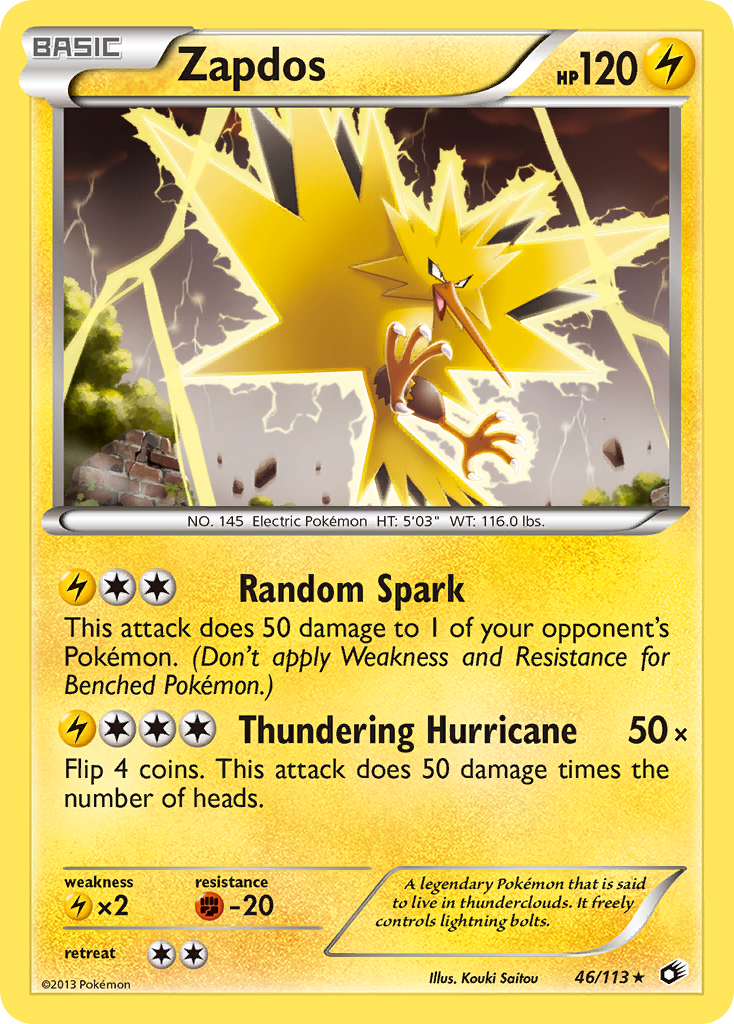 Legendary Treasures Non - Holo Zapdos #46/113