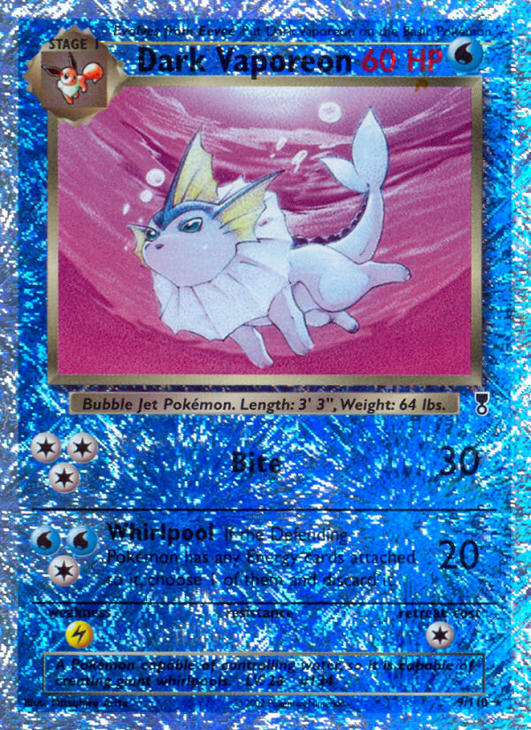 Legendary collection Dark Vaporeon #9/110 reverse holo